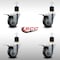 Service Caster 3.5'' SS Thermoplastic Rubber Swivel 1-7/8'' Expanding Stem Caster Set Total Lock Brake, 4PK SCC-SSEXTTL20S3514-TPRB-178-4 - alternate 4